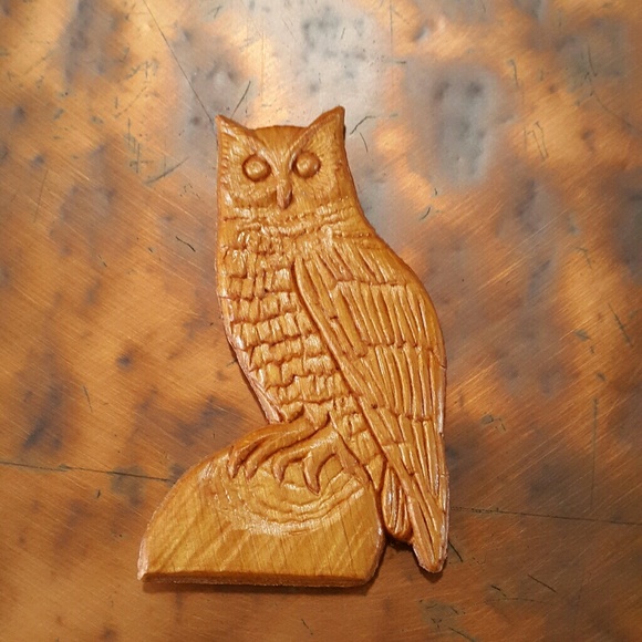 #66 Owl Fridge Magnet Barn Hoot Horned Bird of Prey - Picture 1 of 2